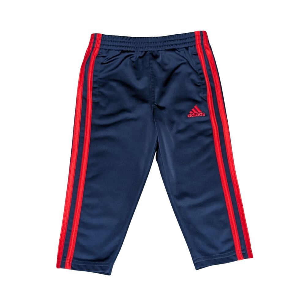 Adidas Tricot Track Pants Toddler 2T Navy Blue Red Sporty Retro US Soccer Unisex